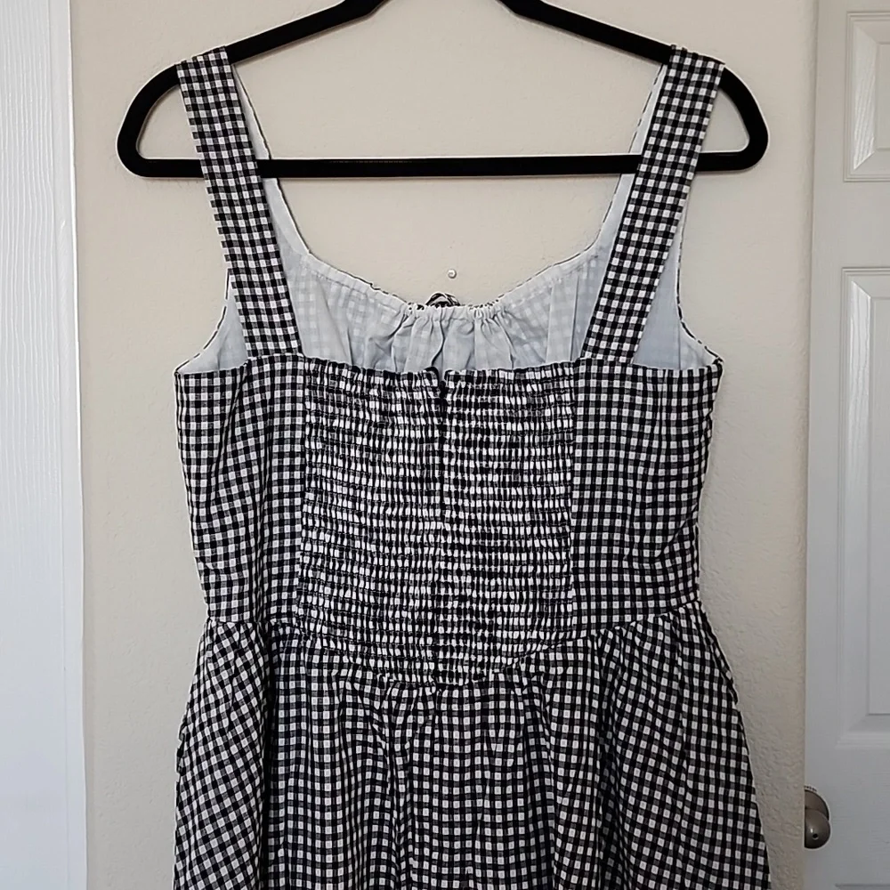 NWT Avaire Collective Black And White Gingham Summer Maxi Dress L - Picture 3 of 7